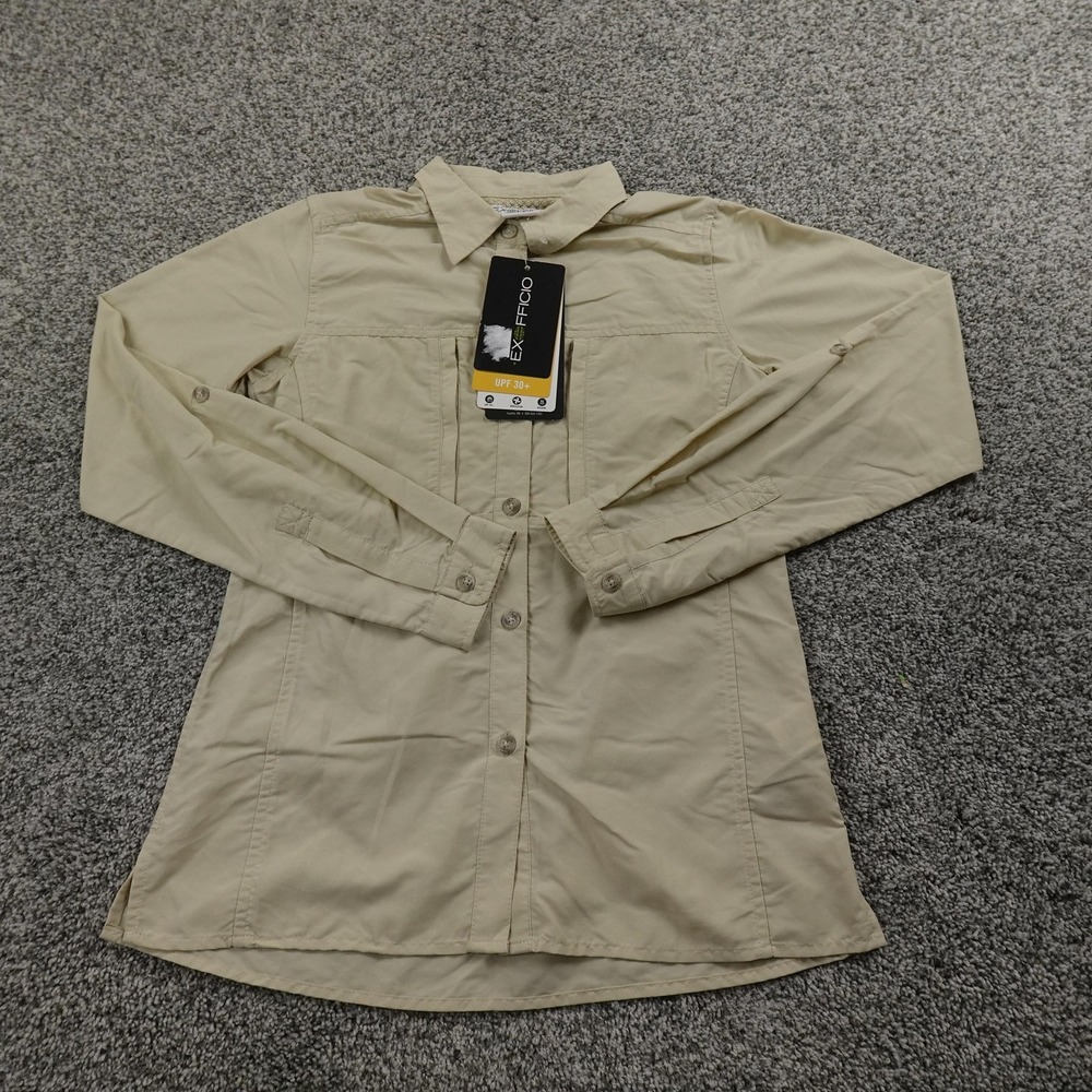 ExOfficio Women's Button-Down Shirt in Light Khaki - Picture 2 of 12